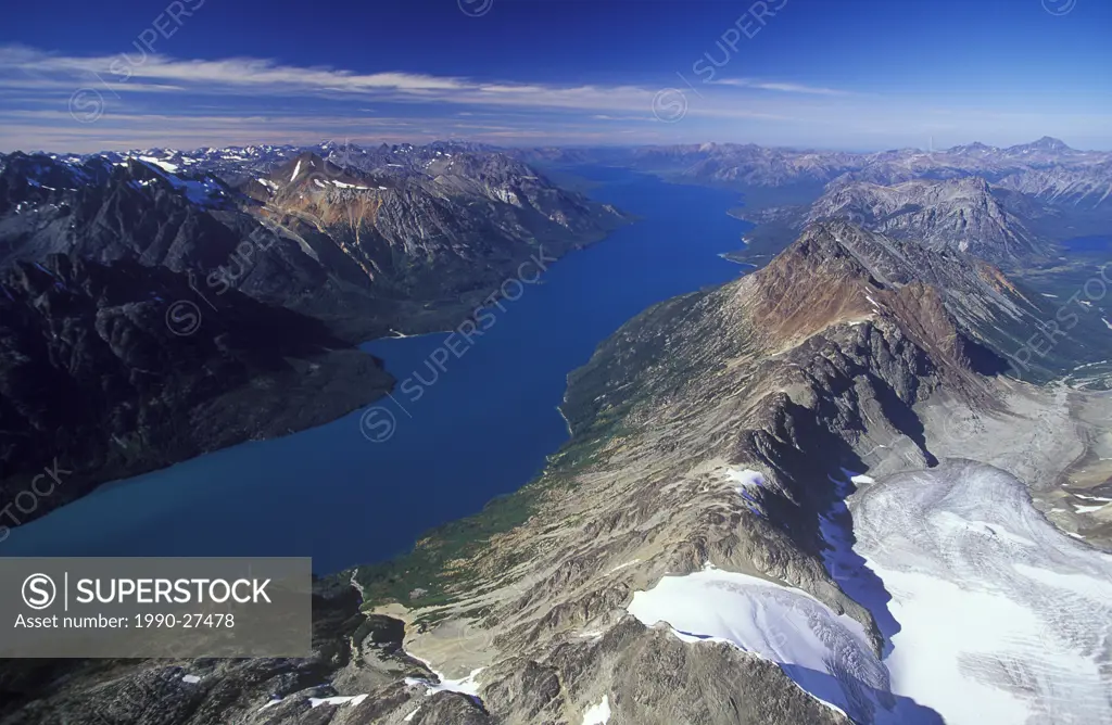 Aerial of Chilko Lake, British Columbia, Canada