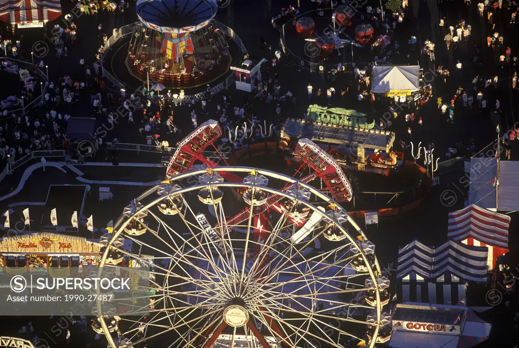 Aerial of the Pacific National Exhibition, Vancouver, British Columbia, Canada