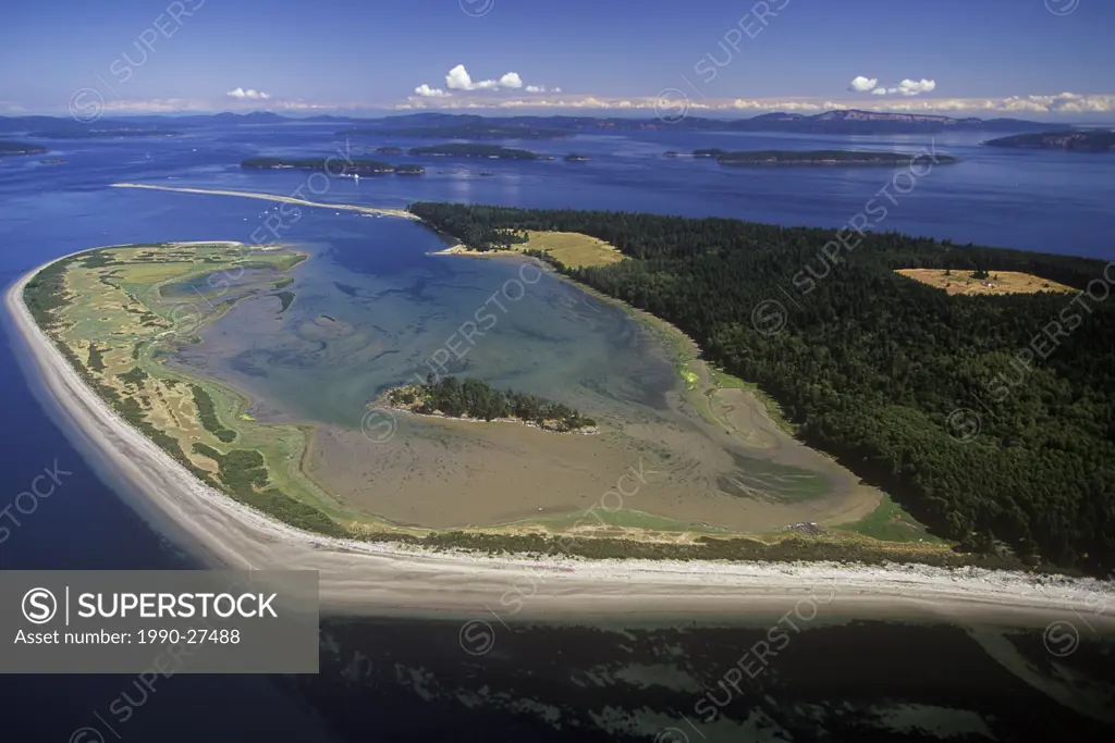 Aerial of Sidney Spit, Vancouver Island, British Columbia, Canada