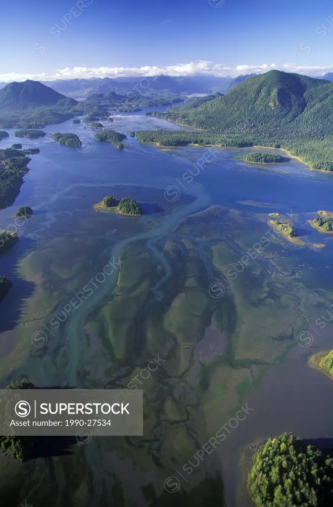 Aerial of Clayoquot Sound UNESCO Biosphere Reserve, British Columbia, Canada
