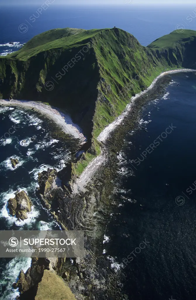 Aerial view of Triangle Island Ecological Reserve, British Columbia, Canada