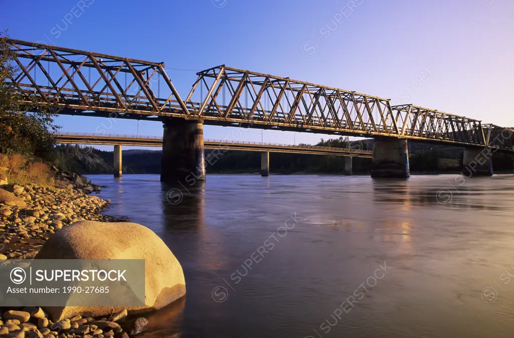 Bridge Crossing River along the Gold Rush Trail, British Columbia, Canada