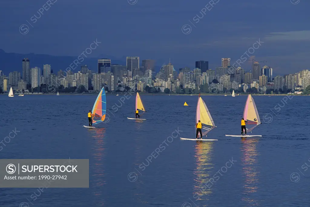 Wind surfing on English Bay Vancouver, British Columbia, Canada