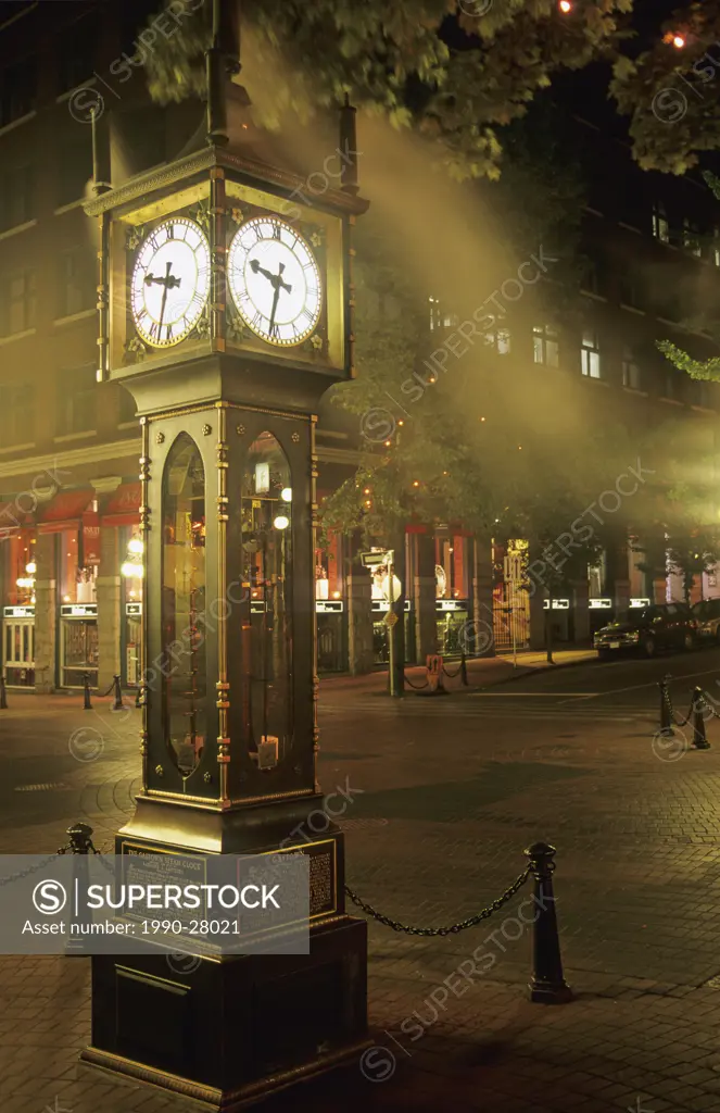 Historic Gastown steam clock, Vancouver, British Columbia, Canada