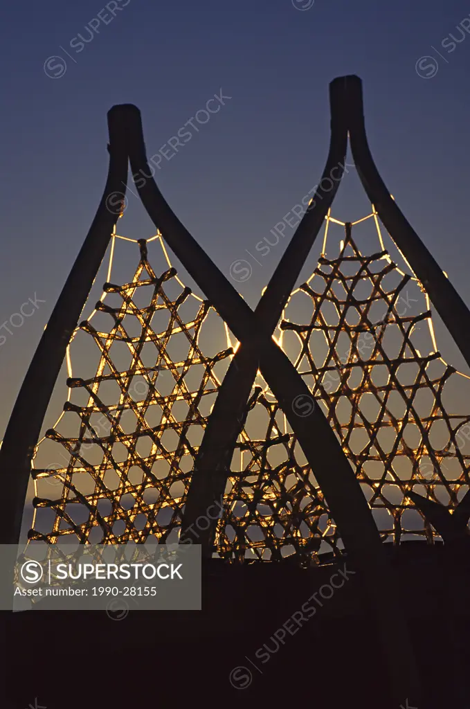 Snowshoes at sunset, Smithers, British Columbia, Canada