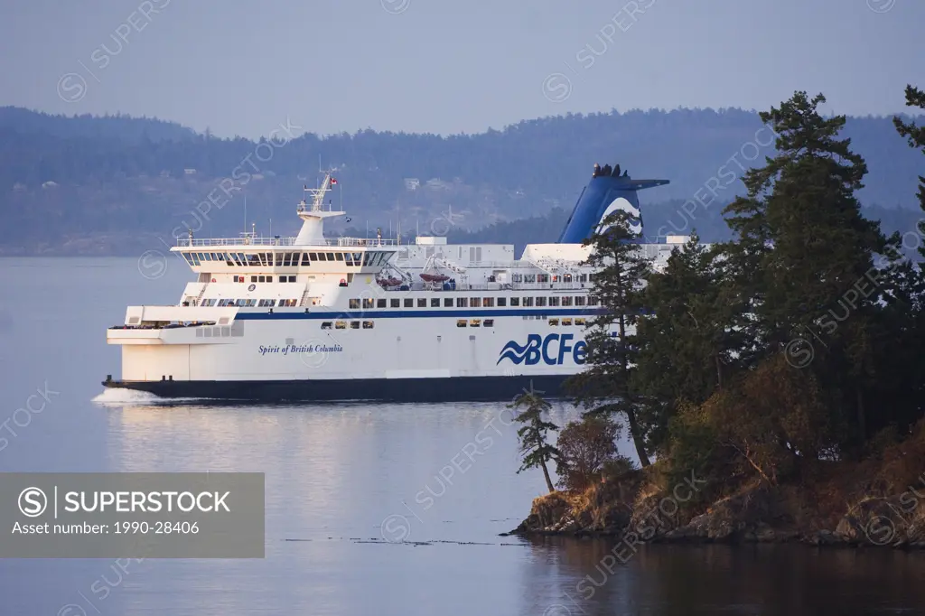 BC Ferry in waters of Georgia Strait, British Columbia, Canada