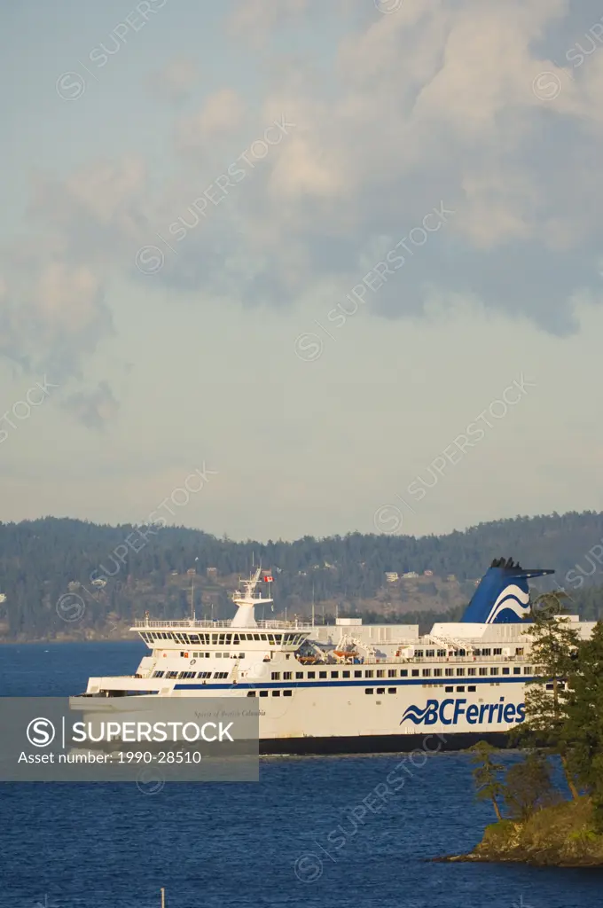 BC Ferry in waters of Georgia Strait, Vancouver Island, British Columbia, Canada