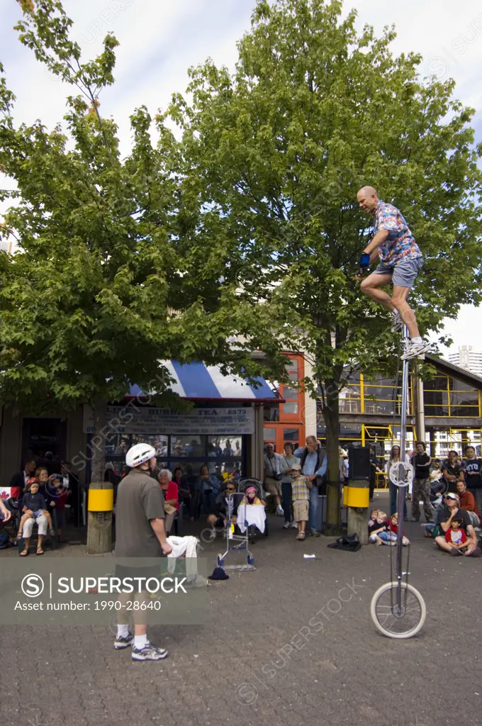 Street performers on Granville Island, Vancouver, British Columbia, Canada