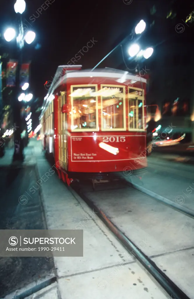 Tram on the streets of New Orleans, Louisiana, USA