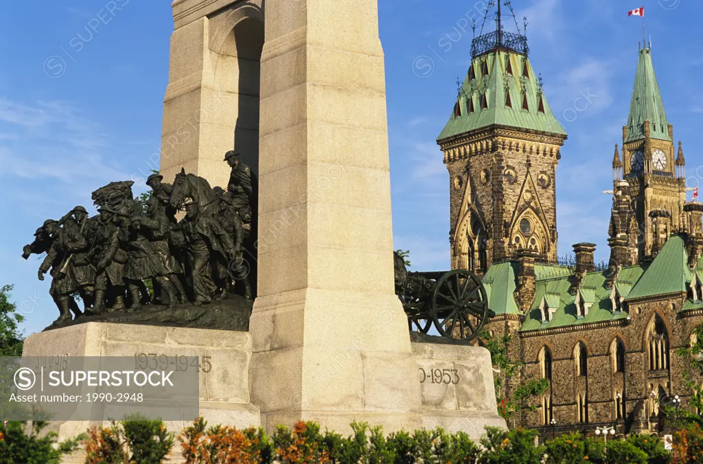 National War Memorial on the grounds of Parliament Hill, Ottawa, Ontario, Canada