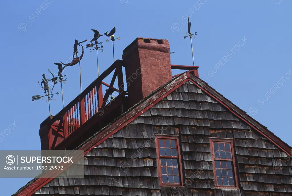 USA, Boston, New England country home roofline