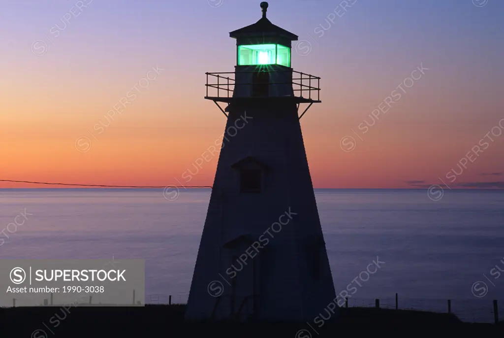 Cape Tryon Lighthouse at dawn, Prince Edward Island, Canada
