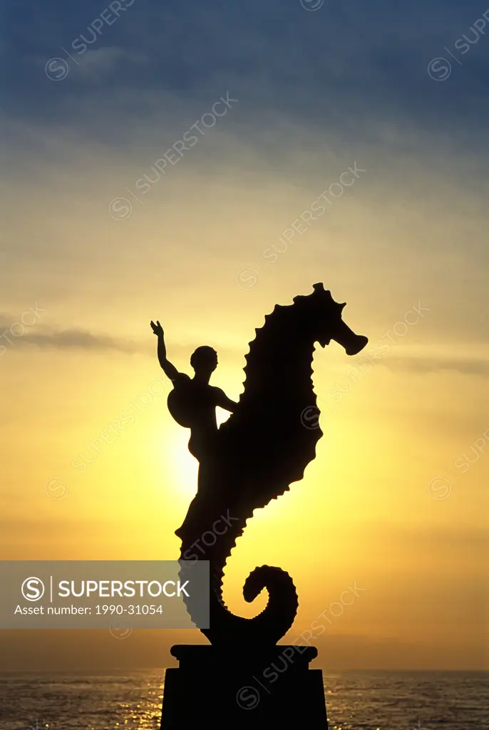 Seahorse statue on the Malecon, Puerto Vallarta, Mexico