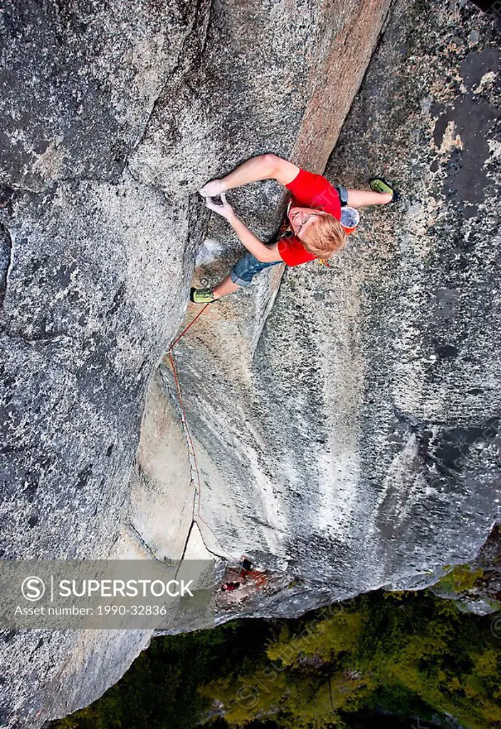 rock climbing near Squamish, BC, Canada