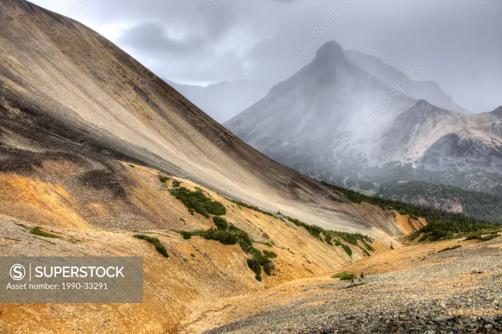 Volcanic landscape in the Ilgachuz Mountains in British Columbia Canada