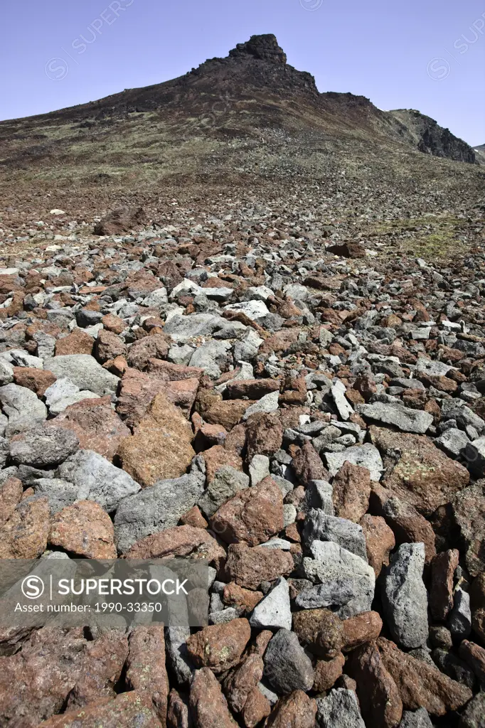 Volcanic landscape in the Itcha Mountains of British Columbia Canada