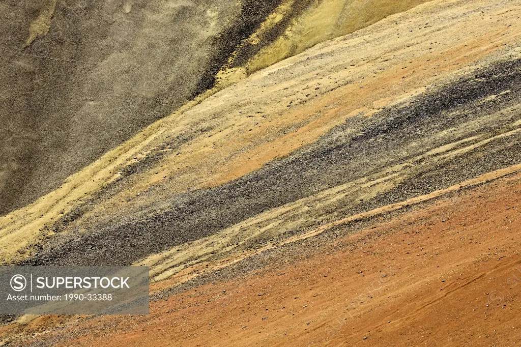 Abstract of volcanic landscape in the Rainbow Mountains of Tweedsmuir Park British Columbia Canada