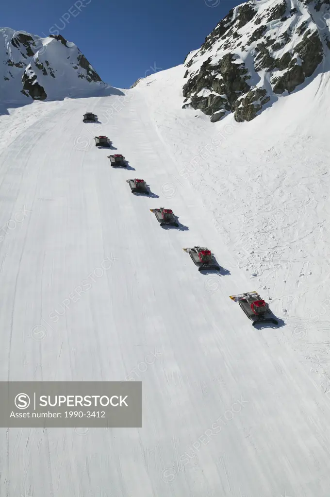 snow cats on the saddle, whistler mountain, british columbia, Canada