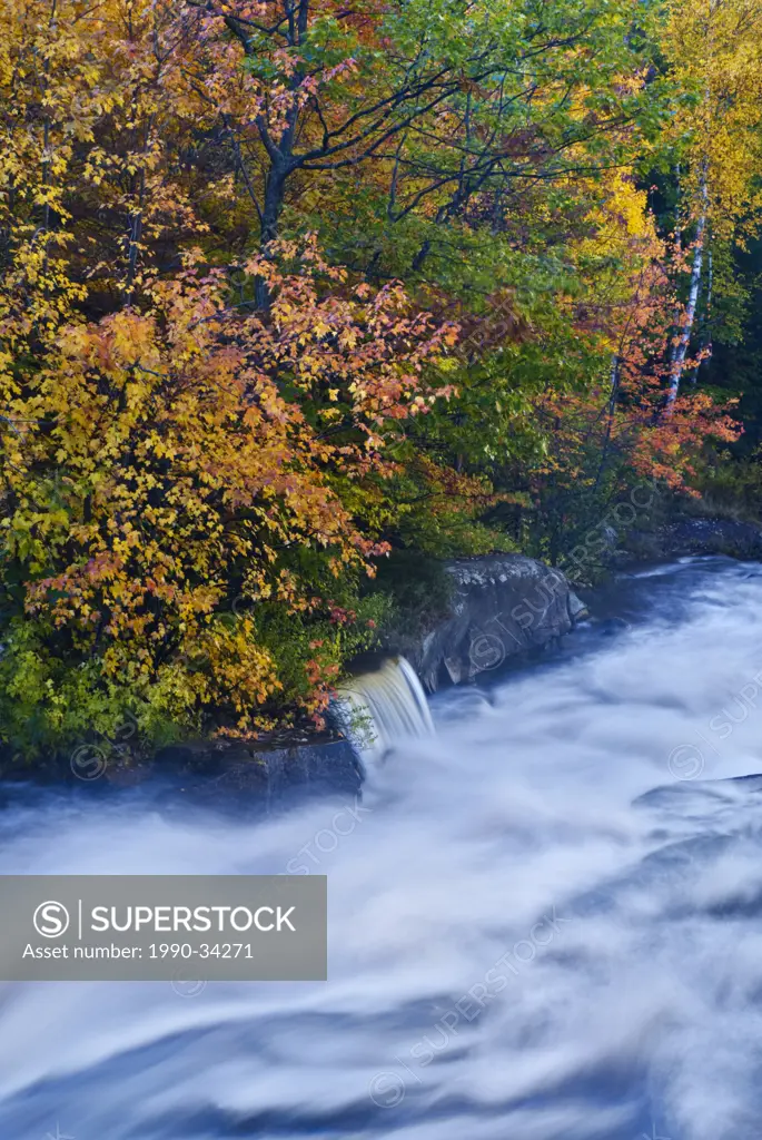 Autumn colour along the Rosseau River in Ontario´s Muskoka Region near the town of Rosseau
