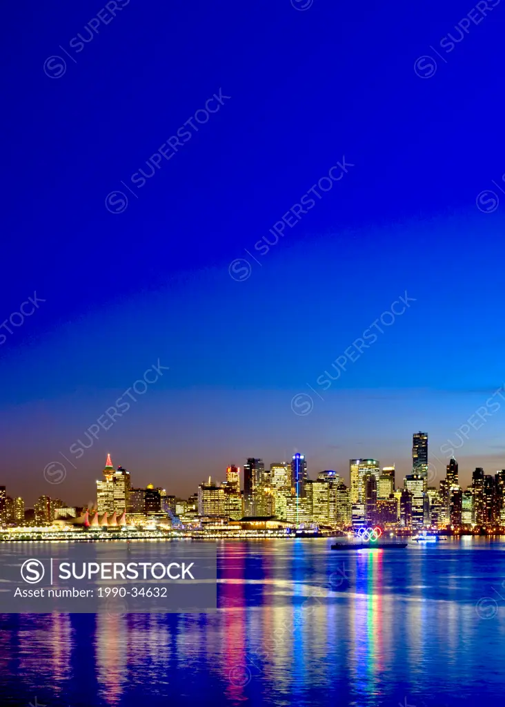 Olympic Rings and Vancouver Skyline