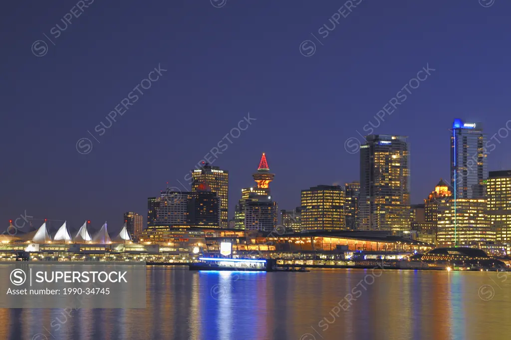 Vancouver skyline, Coal Harbour, Vancouver, British Columbia, Canada