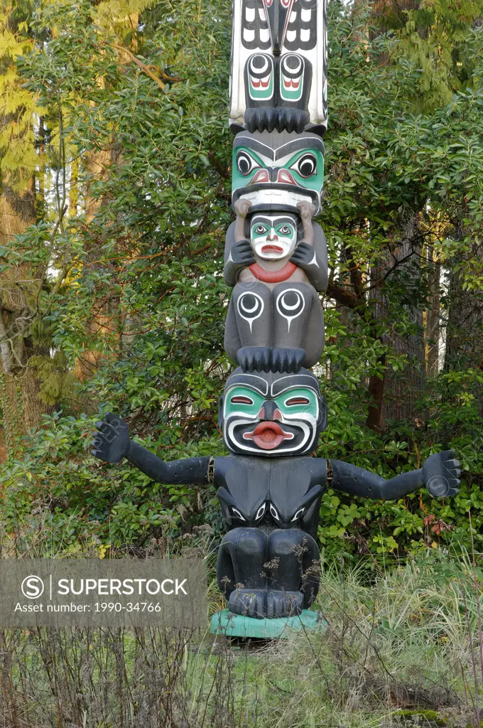 West Coast totems, Stanley Park, Vancouver, British Columbia, Canada