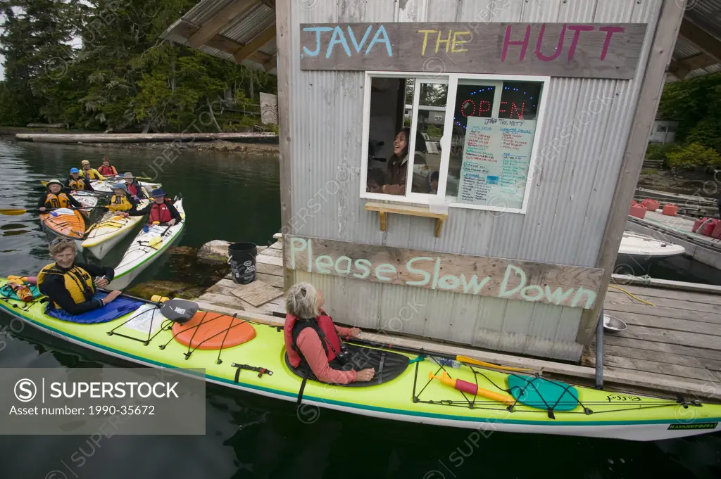 Java THe Hut, a floating, ´to go´ coffee hut, Kyuquot, Vancouver Island, British Columbia, Canada.