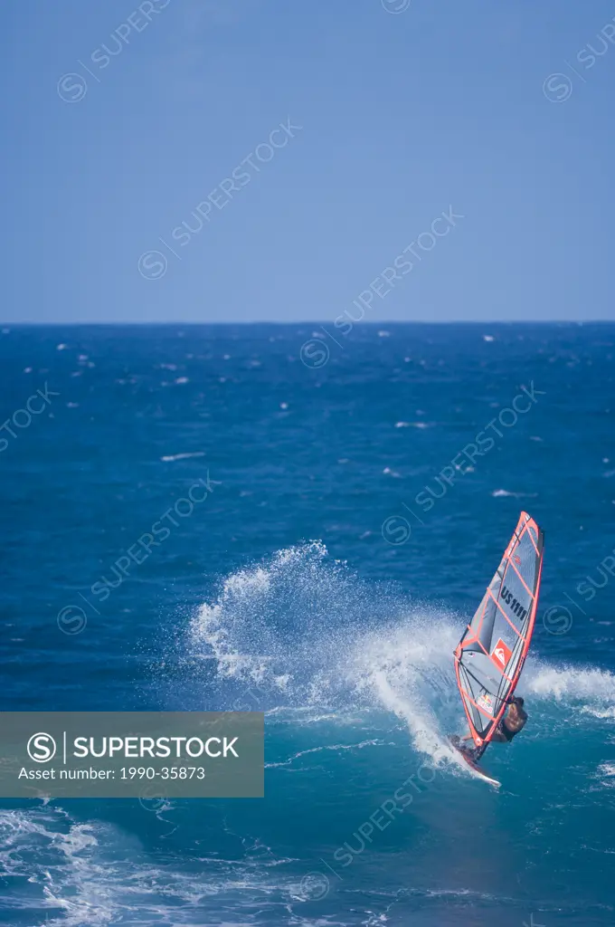 Sailboarding at Paia Bay, Maui, Hawaii, United States