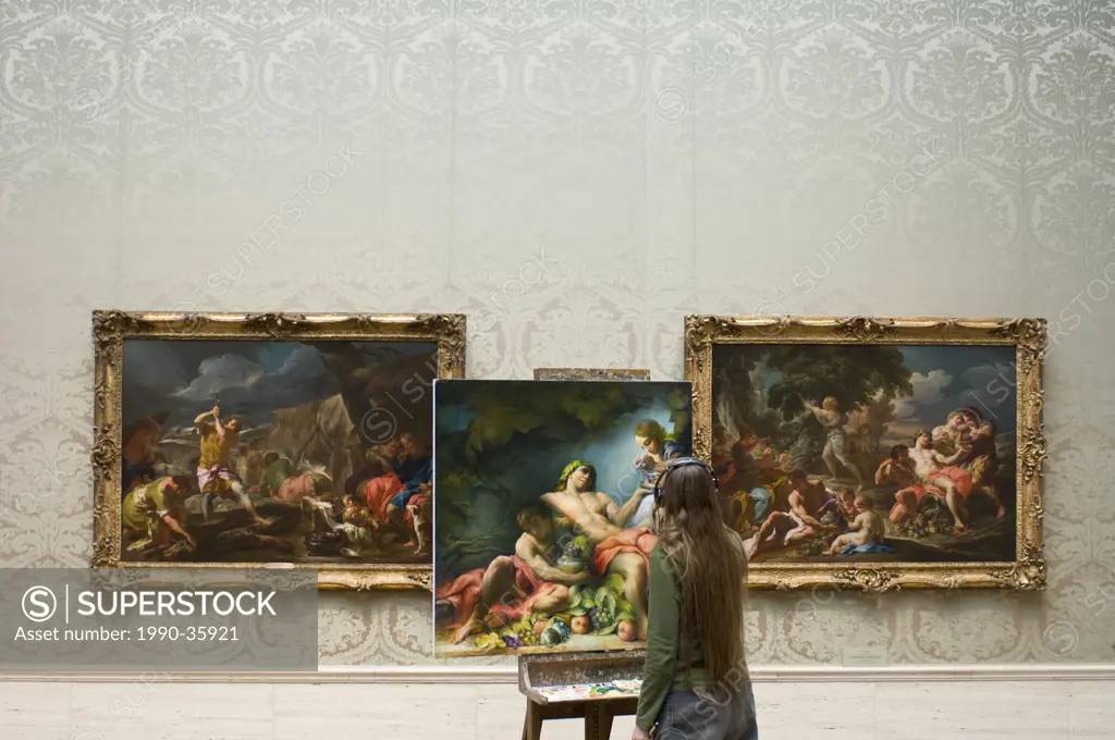 Artists copying masterworks, National Gallery of Art,, Washington, DC, United States