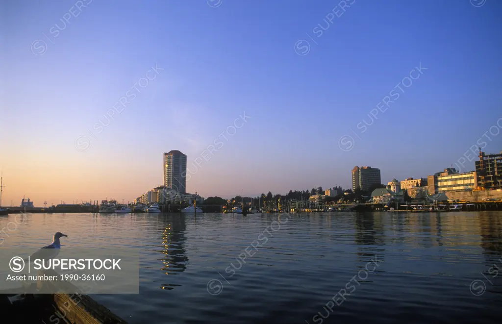 Sunrise over the Inner Harbour of Nanaimo, on Vancouver Island, BC, Canada
