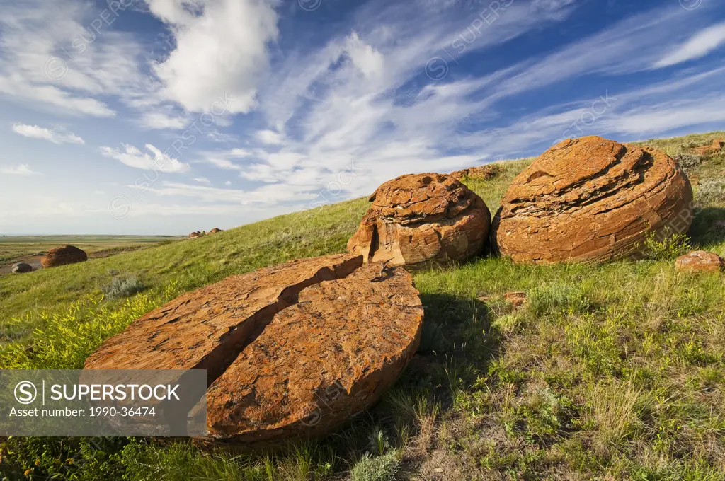 Sandstone concretions, Red Rock Coulee near Medicine Hat, Alberta, Canada