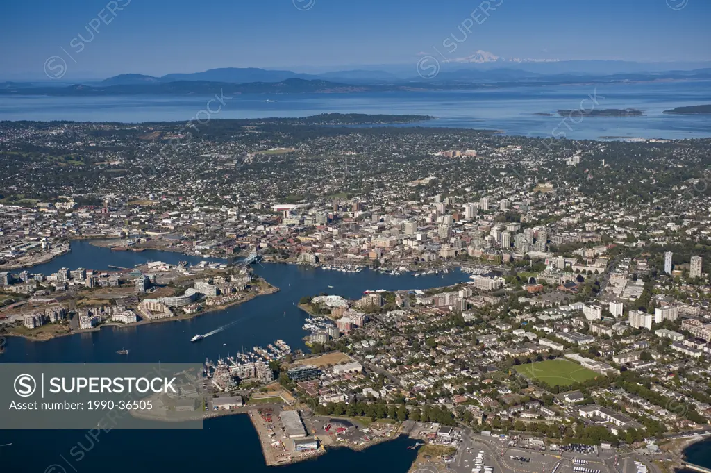 Aerial of Victoria and it´s harbour, British Columbia, Canada