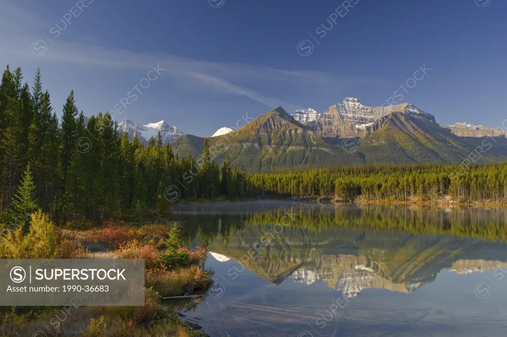 Herbert Lake in autumn, Banff National Park, Alberta, Canada.