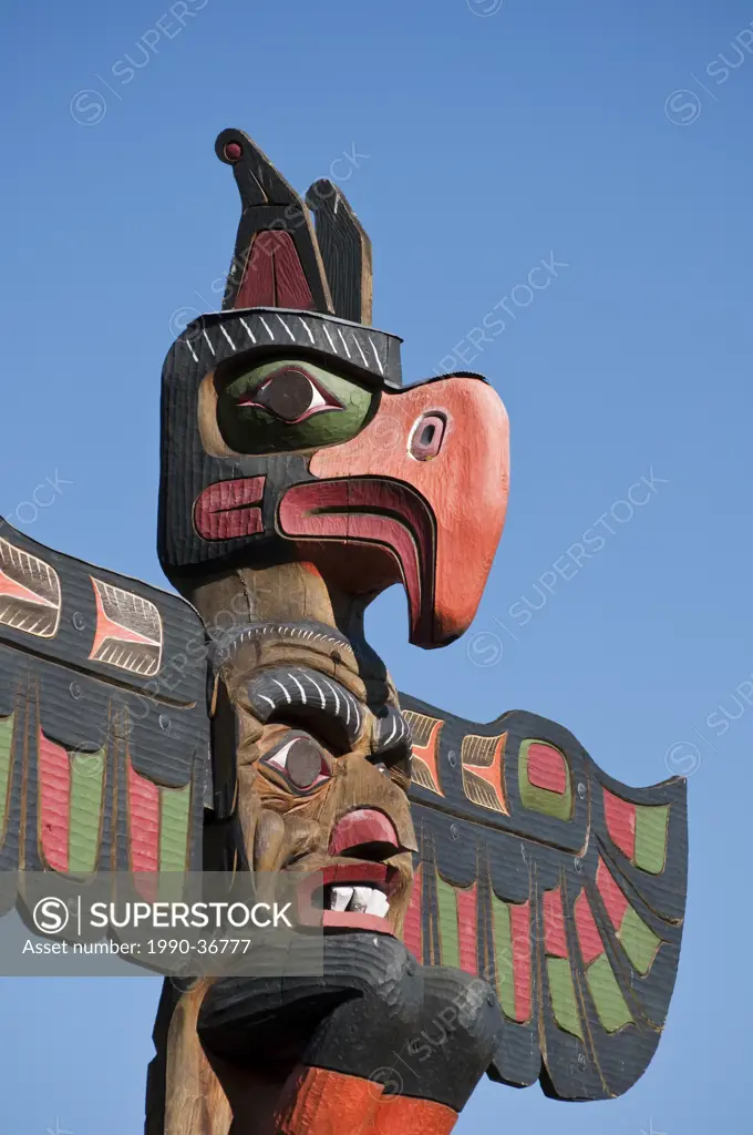 Totem Poles, Thunderbird Park, BC Museum, Victoria, British Columbia, Canada