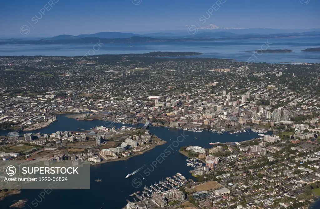 Aerial of Victoria and it´s harbour, British Columbia, Canada