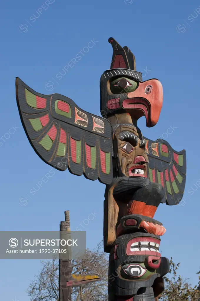 Totem Poles, Thunderbird Park, BC Museum, Victoria, British Columbia, Canada