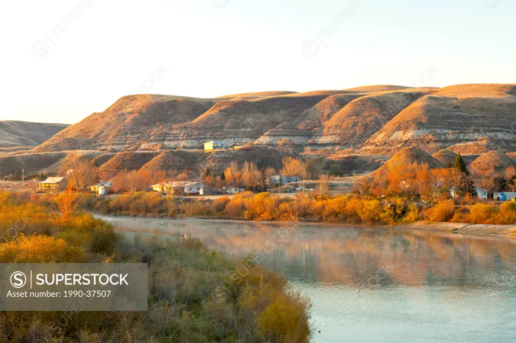 The Red Deer River, The Badlands, East Coulee, Alberta, Canada.
