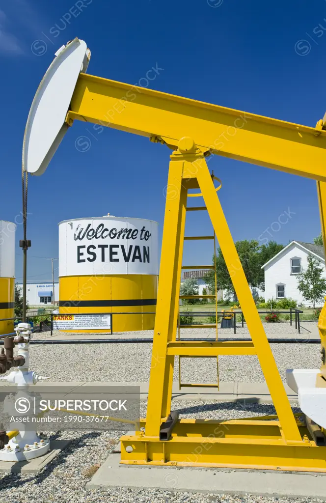 pumpjack and oil storage tank, Estevan, Saskatchewan, Canada