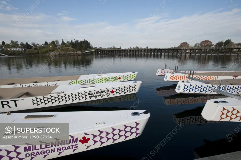 Dragon Boats, Selkirk Trestle, Gorge Inlet, Victoria, British Columbia, Canada