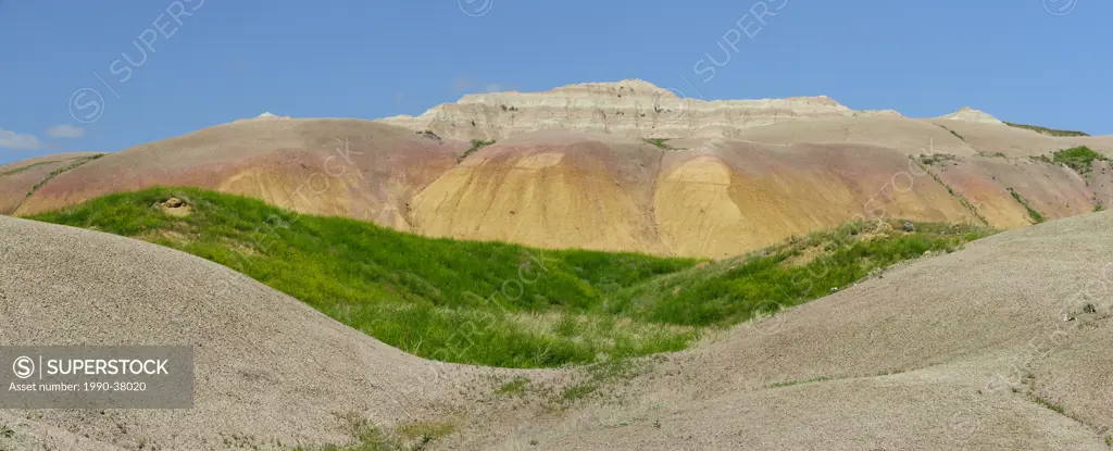 Paleosol mounds in Conata Basin. Badlands National Park, South Dakota, United States of America.