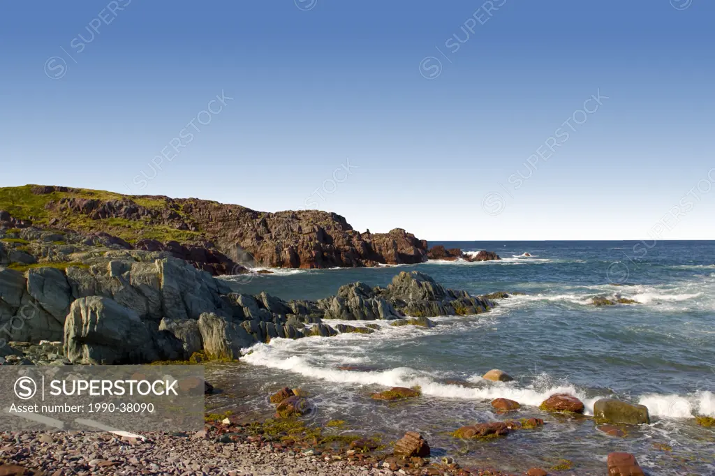 Rocky coastline of Tickle Cove, Newfoundland and Labrador, Canada.