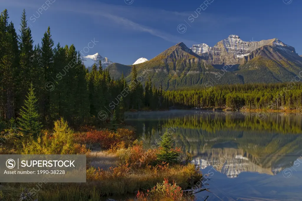 Herbert Lake in autumn, Banff National Park, Alberta, Canada.