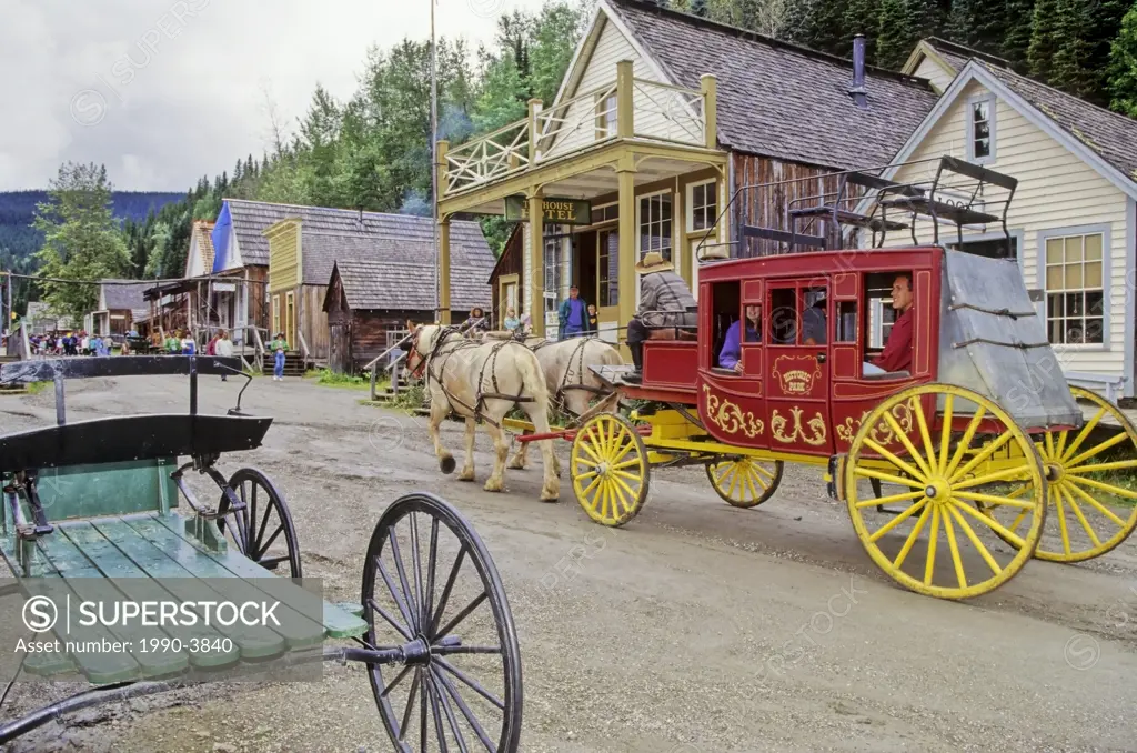 Stage coach ride in Barkerville, british columbia, canada
