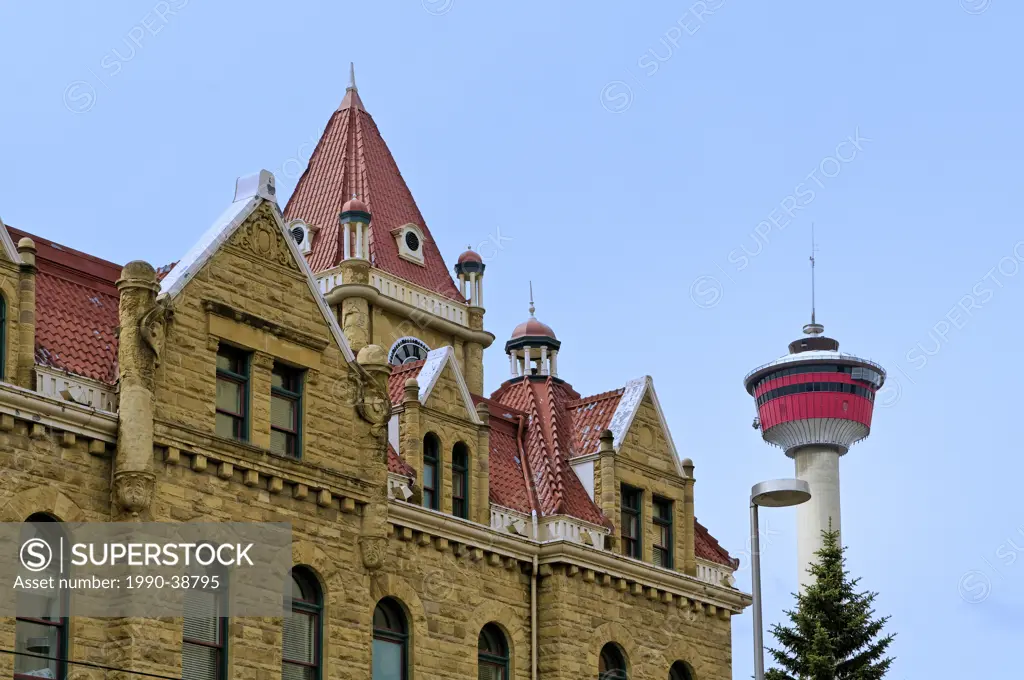Old Calgary City Hall and Calgary Tower, Calgary, Alberta, Canada