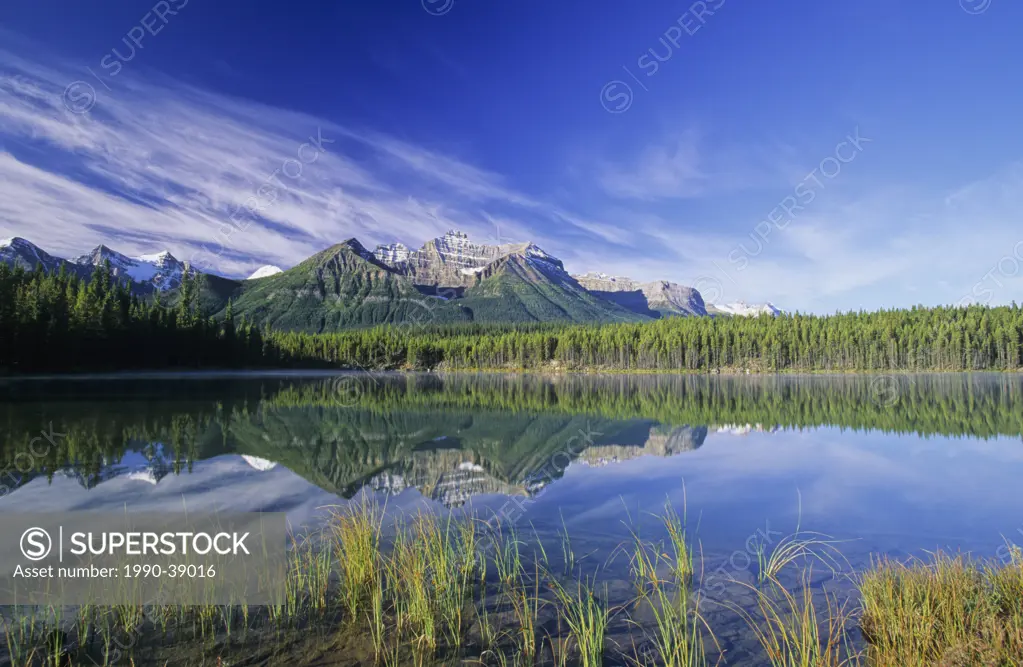 Herbert Lake on a perfect summer day, Banff National Park, Alberta, Canada