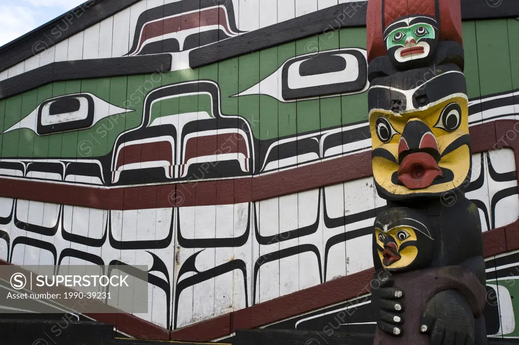 Mungo Martin House and Totem Pole, BC Provincial Museum, Victoria, British Columbia, Canada