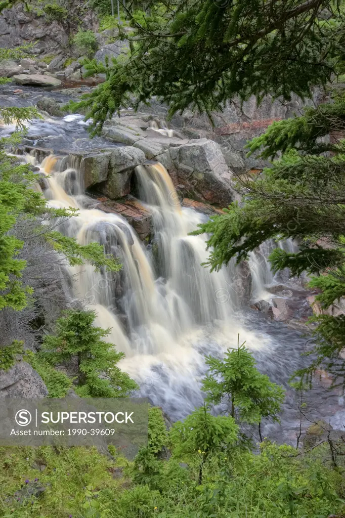 Black Brook waterfall in Highlands National Park, Cape Breton, Nova Scotia, Canada.