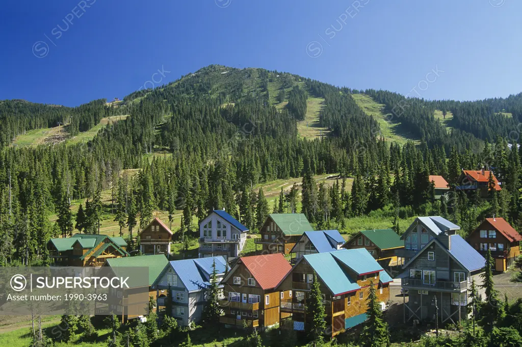 Chalets on Mt  Washington in the summer, Vancouver Island, British Columbia, Canada