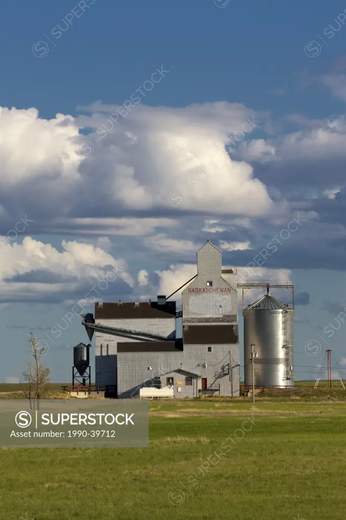 Grain elevator in Woodrow, Saskatchewan, Canada.