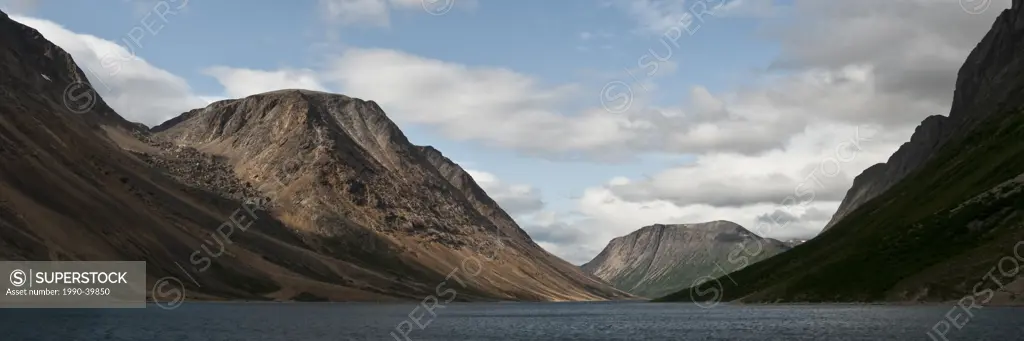 View into one of the bays of Saglek Fjord within Torngat Mountains National Park, Newfoundland and Labrador, Canada.